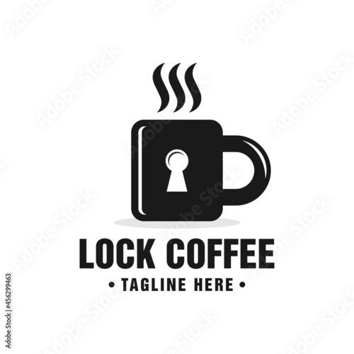 coffee cup padlock inspiration illustration logo