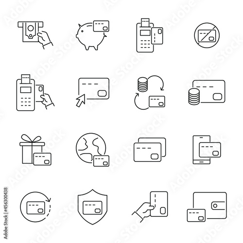 Credit Card icons set. Credit Card pack symbol vector elements for infographic web photo