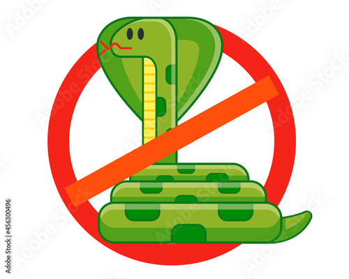 ban snakes. definition of toxic hazard. antidote to bites. flat isolated vector illustration.