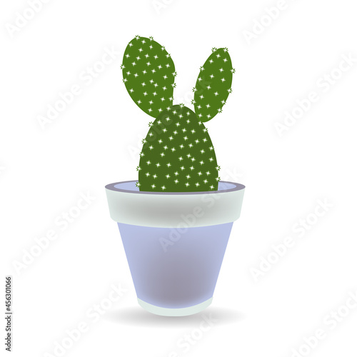 vector illustration of a cartoon plant in a pot. isolated white background