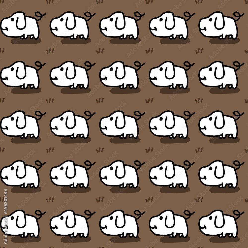 seamless pattern of cute dog cartoon seamless pattern of cute dog cartoon
