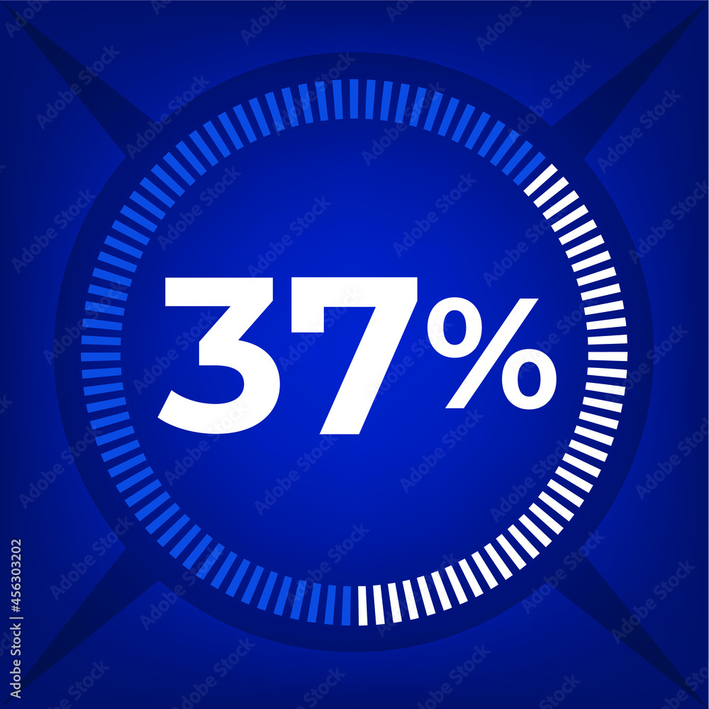 37 percent count on dark blue background 37 percent count on dark blue background