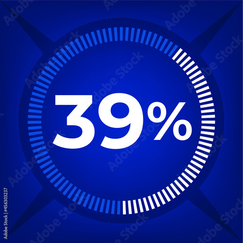 39 percent count on dark blue background