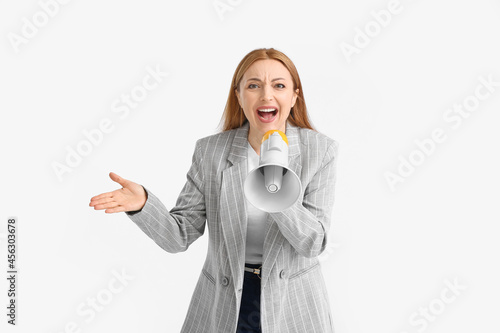 Angry mature woman shouting...