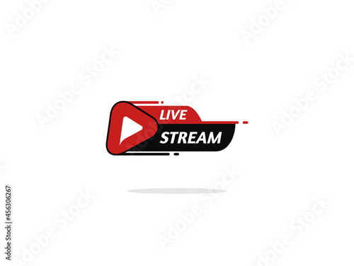 Live Stream Logo. Element for broadcasting or online tv live streaming. Red video stream icons.