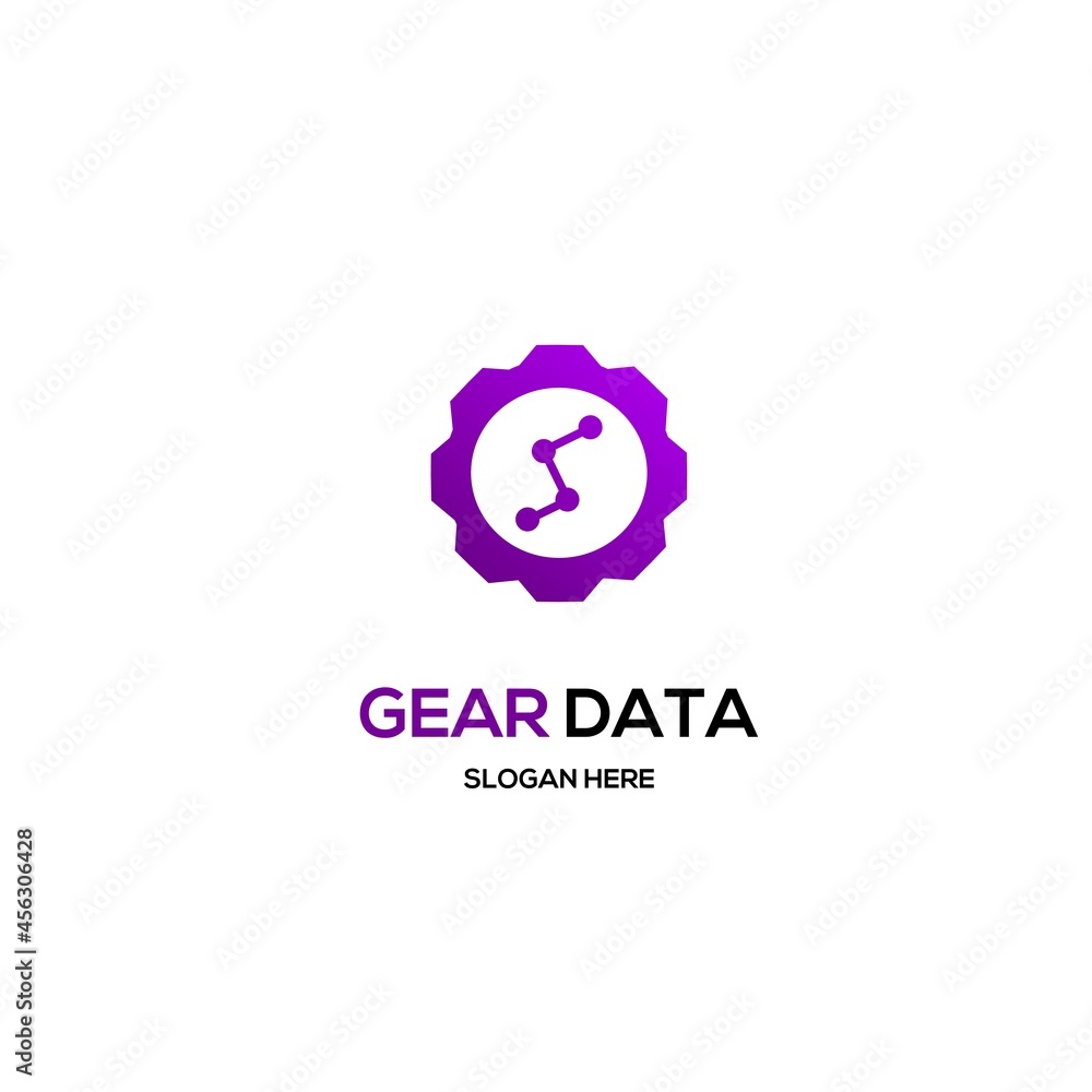 Gear data logo design modern, gear with data logo concept digital gear logo, icon template, graphic element Gear data logo design modern, gear with data logo concept digital gear logo, icon template, graphic element