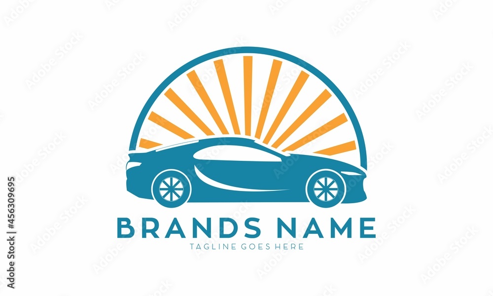 Car and sunshine vector logo