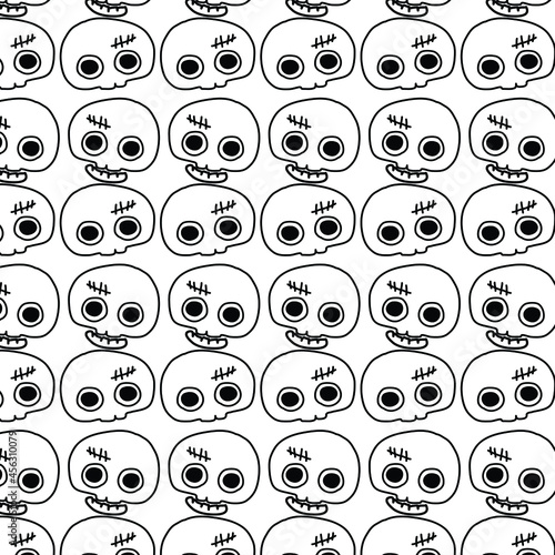 cute skull Haloween  concept   pattern  background vector eps.10