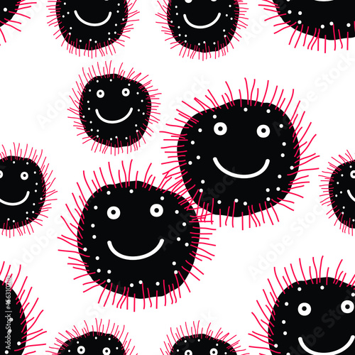 seamless pattern with halloween monsters