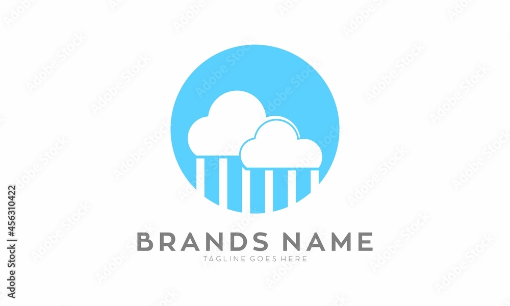 Rainy cloud vector logo Rainy cloud vector logo