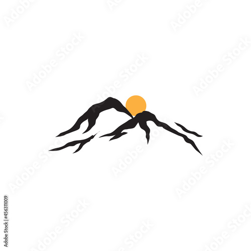 mount  climbing  sunset  logo  symbol  icon  vector  graphic  minimalism  design illustration