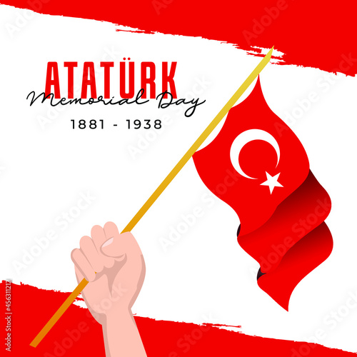 Flat design ataturk memorial day