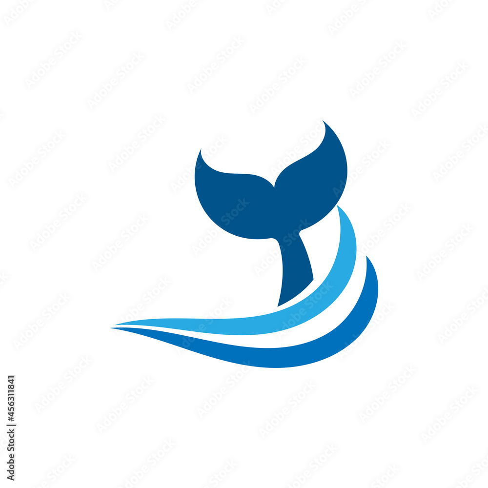 Whale tail icon design template illustration isolated Whale tail icon design template illustration isolated