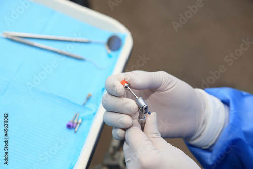 Dental cleaning steps as a dentistry process photo