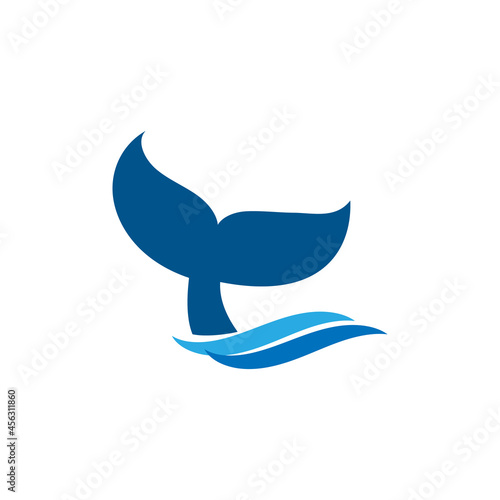 Whale tail icon design template illustration isolated