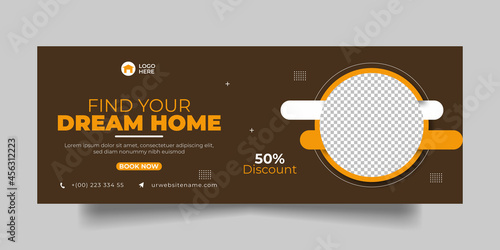 Real estate facebook cover social media post and web banner template 