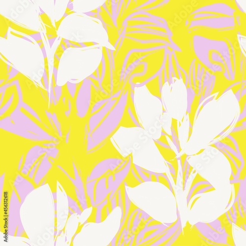 Floral Brush strokes Seamless Pattern Background