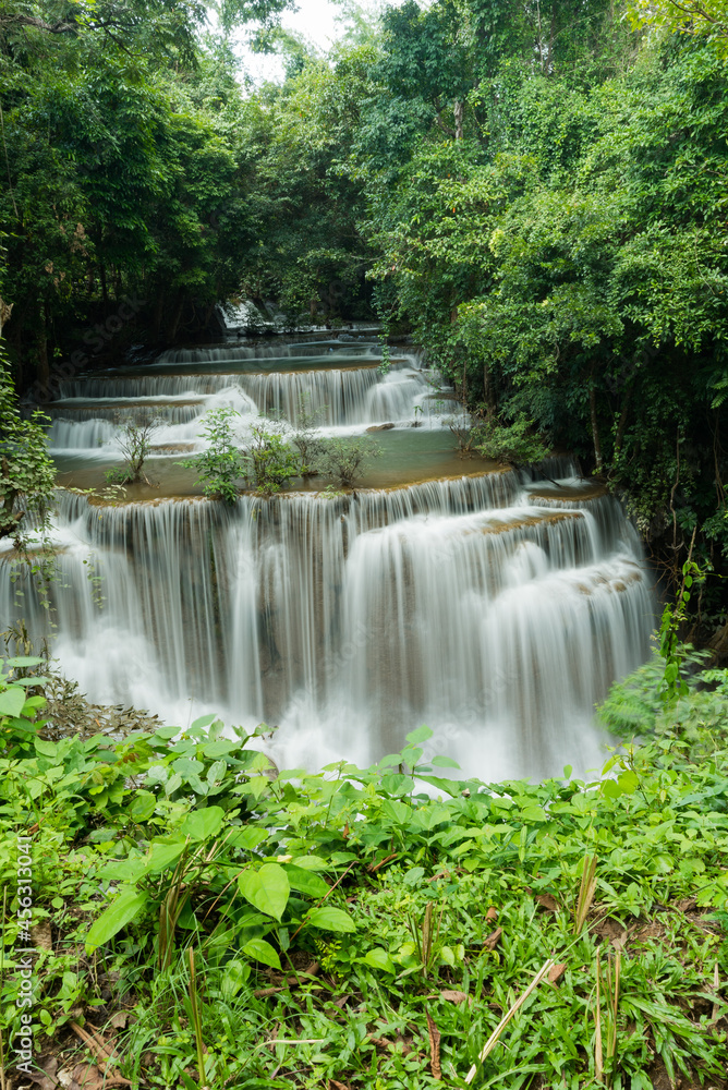 Huai Mae Khamin waterfall at Kanchanaburi , Thailand , beautiful waterfall