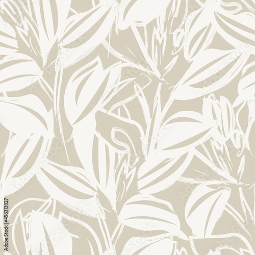 Floral Brush strokes Seamless Pattern Background