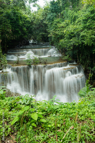 Huai Mae Khamin waterfall at Kanchanaburi   Thailand   beautiful waterfall