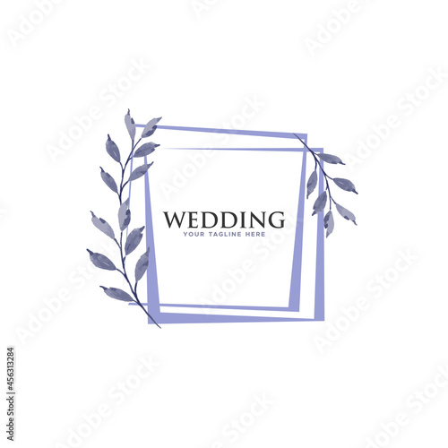 Simple Wedding Elegant Water Color Logo Flower