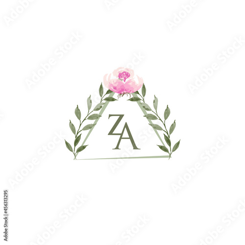 Simple Wedding Elegant Water Color Logo Flower