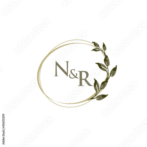 Simple Wedding Elegant Water Color Logo Flower