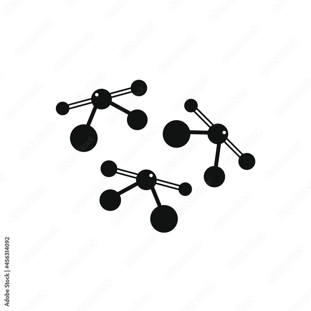three molecule icons vector drawing three molecule icons vector drawing