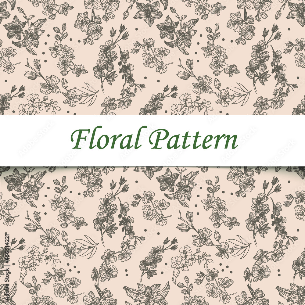 Line art flower seamless floral pattern background elegant texture Line art flower seamless floral pattern background elegant texture