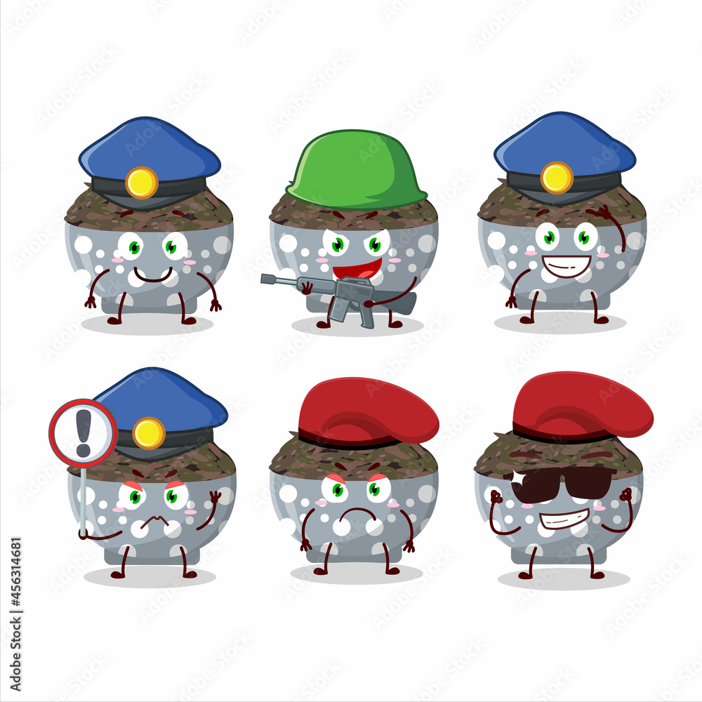 A dedicated Police officer of dark wild rice mascot design style A dedicated Police officer of dark wild rice mascot design style