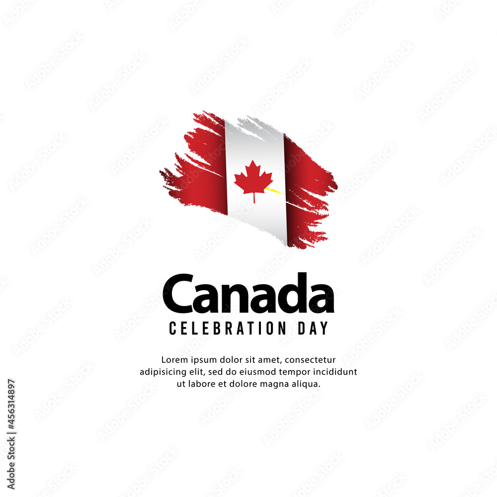 Brush Happy independence day of canada. template, background. Vector illustration