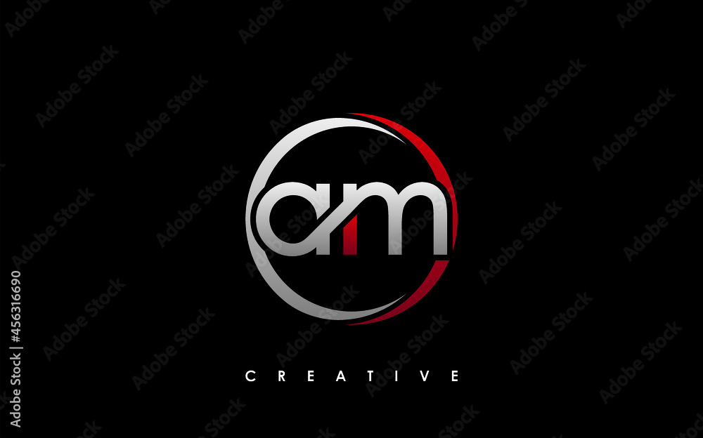 Obraz premium AM Letter Initial Logo Design Template Vector Illustration