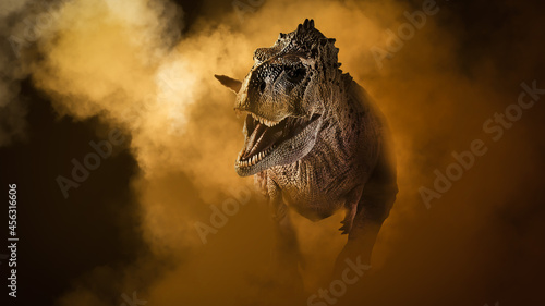 Ekrixinatosaurus Epitaph Dinosaur on smoke background