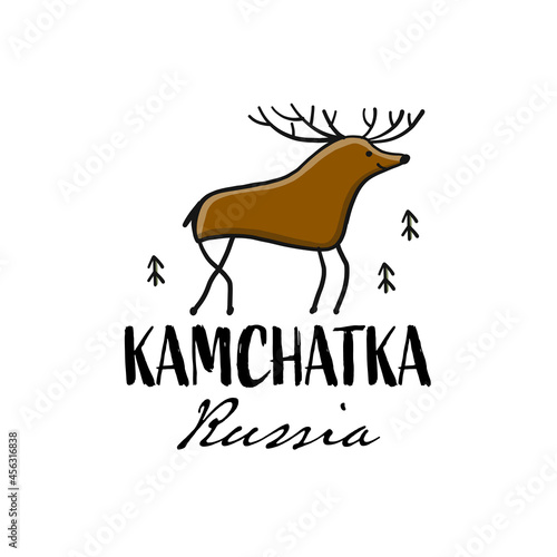 Kamchatka, Russian Far East. Sketch for your design
