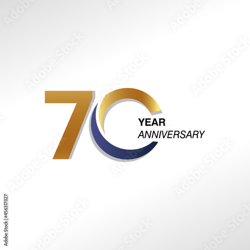 70 Year Anniversary Elegant Vector Template Design Illustration