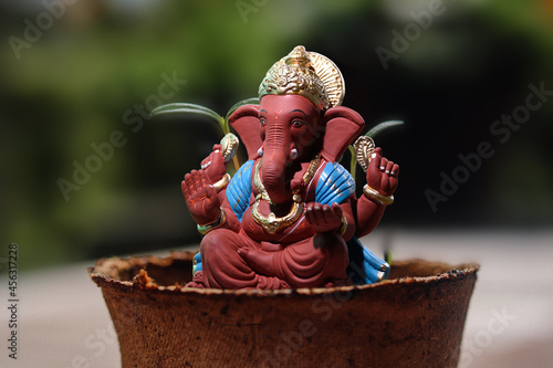 Eco friendly, Farm Soil Tree Ganesh/Ganpati idol or murti, Home Visarjan