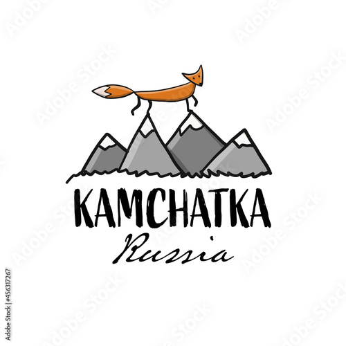 Kamchatka, Russian Far East. Sketch for your design