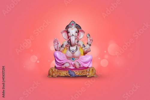 Indian Festival , Lord Ganesh Red Light Background