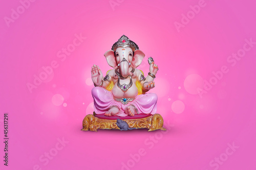 Indian Festival , Lord Ganesha Pink Background