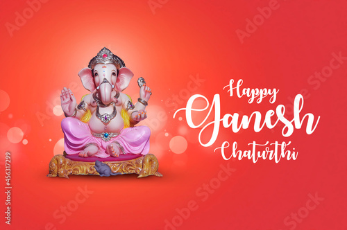 Indian Festival , Lord Ganesha Red Background