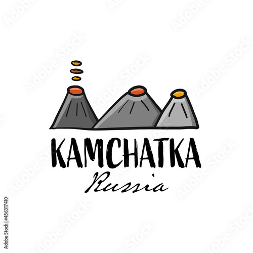 Kamchatka, Russian Far East. Sketch for your design