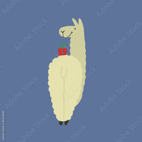 Cute alpaca character. Funny llama for your design