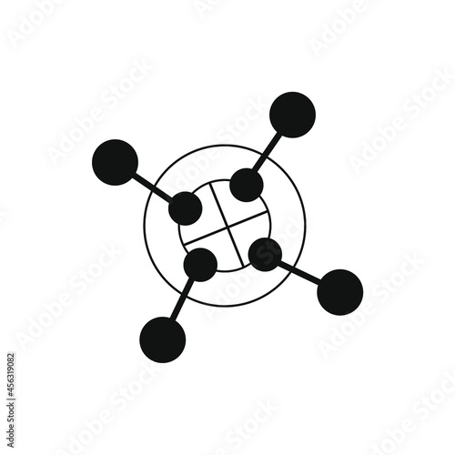 four molecular icons cutting into a big circle