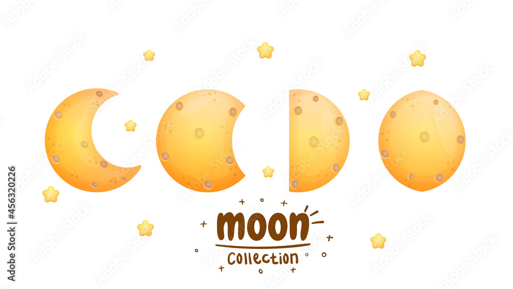Cute moon collection Premium Vector