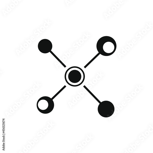 several circles that are connected by a cross line