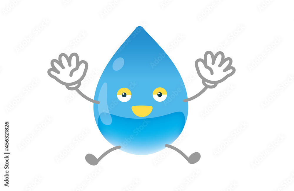 かわいい水のキャラクターのベクターイラスト 元気なポーズ Stock Vector Adobe Stock かわいい水のキャラクターのベクターイラスト 元気なポーズ Stock Vector Adobe Stock