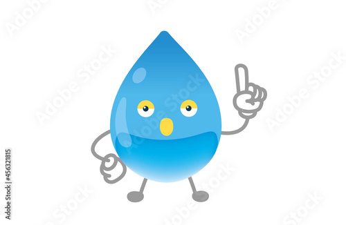 かわいい水のキャラクターのベクターイラスト（指差しポーズ）