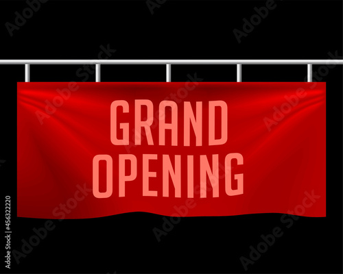 grand opening realistic banner design