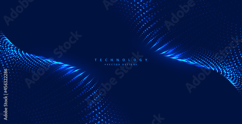 blue background with particles wave