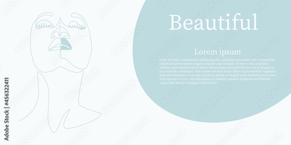 Surreal Faces Continuous line, drawing of set faces and hairstyle, fashion concept, woman beauty minimalist, vector illustration pretty sexy. Contemporary portrait